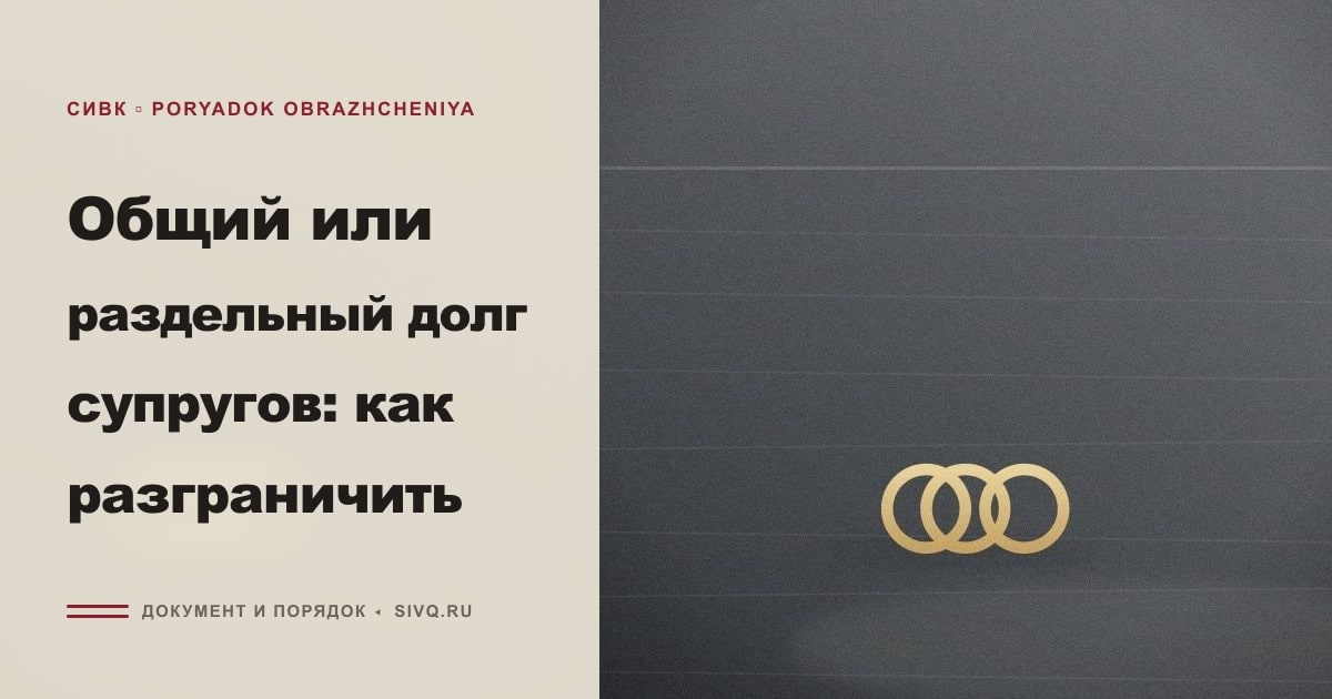 Иллюстрация к статье «Общий или раздельный долг супругов: как разграничить»